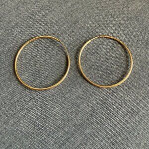 JWK John W Kessler GF YELLOW GOLD FILLED Hoop Earrings ENDLESS WIRE charm